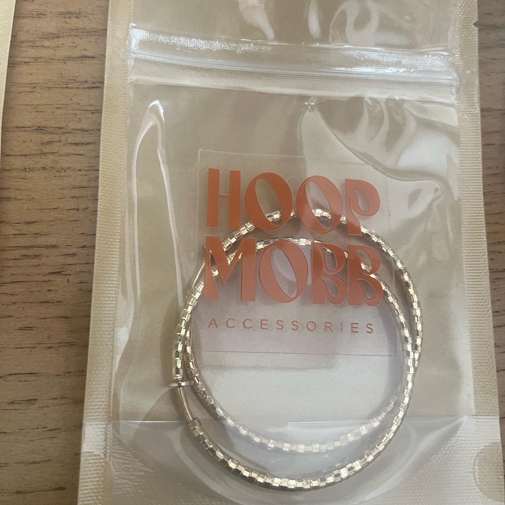 Hoop Mobb Silver Hoop Clip On Earrings